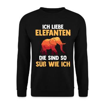 Elefant Elefanten - Unisex Pullover - Schwarz - Vorne - Alina (178cm) & Michal (187cm)