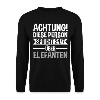 Elefant Elefanten - Unisex Pullover - Schwarz - Vorne - Alina (178cm) & Michal (187cm)