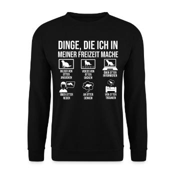 Seeotter Fischotter Otter - Unisex Pullover - Schwarz - Vorne - Alina (178cm) & Michal (187cm)