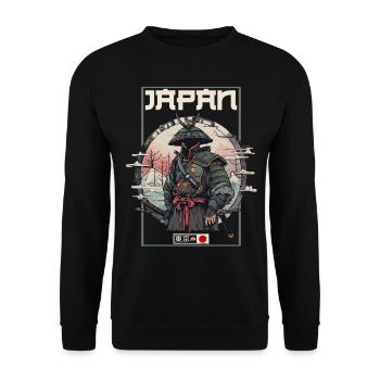 Asia 80s Japanese Retro Samurai Samurai - Unisex Sweatshirt - black - Front - Alina (178cm) & Michal (187cm)