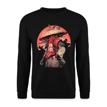 Asia 80s Japanese Retro Samurai Samurai - Unisex Sweatshirt - black - Front - Alina (178cm) & Michal (187cm)