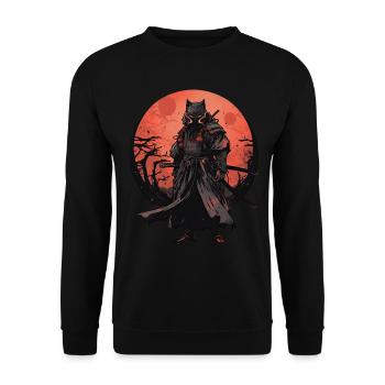 Asien 80er Japanischer Retro Samurais Samurai - Unisex Pullover - Schwarz - Vorne - Alina (178cm) & Michal (187cm)