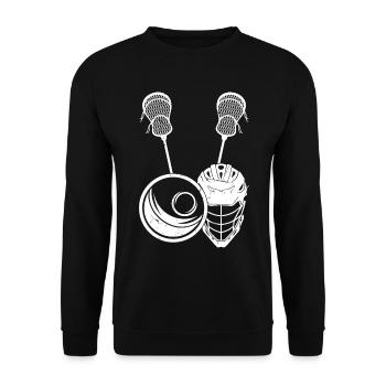 Lacrosse Ball Lacrosse Sticks - Lacrosse Player La - Unisex Sweatshirt - black - Front - Alina (178cm) & Michal (187cm)