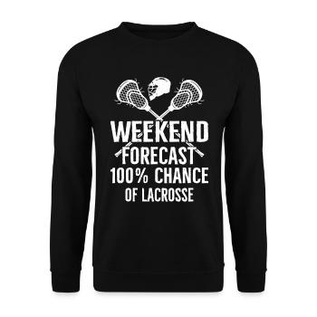 Prévisions du week-end 100% de chances de crosse - Sweat-shirt Unisexe - noir - Devant - Alina (178cm) & Michal (187cm)