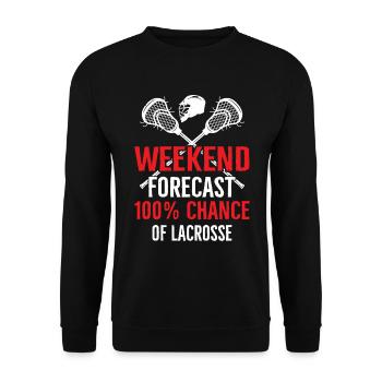 Weekend Forecast 100% Chance Of Lacrosse - Lacross - Unisex Sweatshirt - black - Front - Alina (178cm) & Michal (187cm)