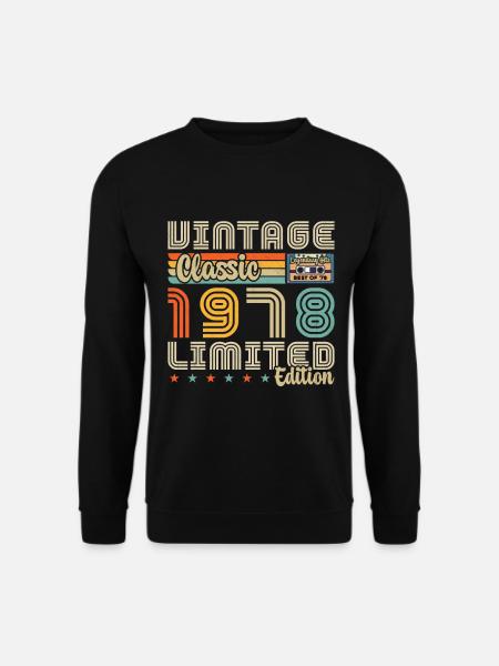 1978 Vintage Original vintage rétro anniversaire - Sweat-shirt Unisexe - noir