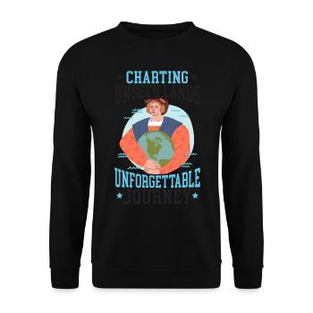 Mapping Unseen Lands Unforgettable Re - Unisex Sweatshirt - black - Front - Alina (178cm) & Michal (187cm)