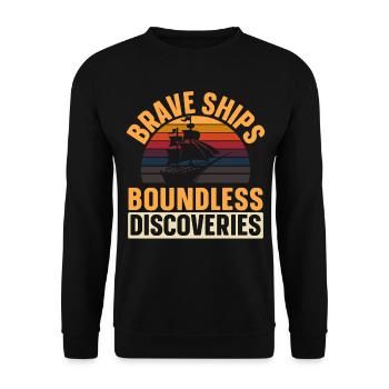 Brave Ships - Limitless Discoveries - Kolum - Unisex Sweatshirt - black - Front - Alina (178cm) & Michal (187cm)