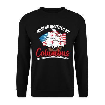 Von Kolumbus entdeckte Welten Indigene - Unisex Pullover - Schwarz - Vorne - Alina (178cm) & Michal (187cm)