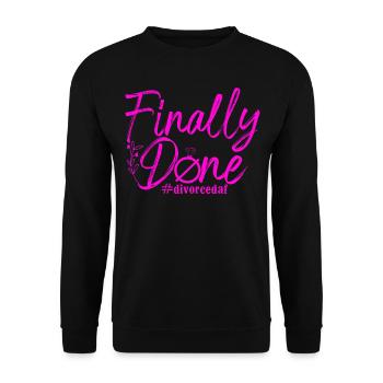 Happy Divorce Party Finally Done - Unisex Pullover - Schwarz - Vorne - Alina (178cm) & Michal (187cm)