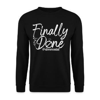 Happy Divorce Party Finally Done - Unisex Pullover - Schwarz - Vorne - Alina (178cm) & Michal (187cm)