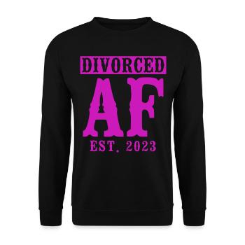 Happy Divorce Party Divorced Af - Unisex Sweatshirt - black - Front - Alina (178cm) & Michal (187cm)