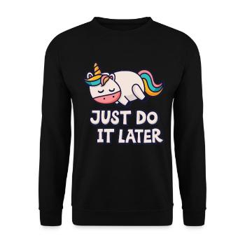 Licorne Licorne épaisse Licorne Chill Relax - Sweat-shirt Unisexe - noir - Devant - Alina (178cm) & Michal (187cm)