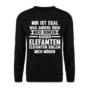 Elefant Elefanten - Unisex Pullover - Schwarz - Vorne - Alina (178cm) & Michal (187cm)