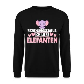Elefant Elefanten - Unisex Pullover - Schwarz - Vorne - Alina (178cm) & Michal (187cm)
