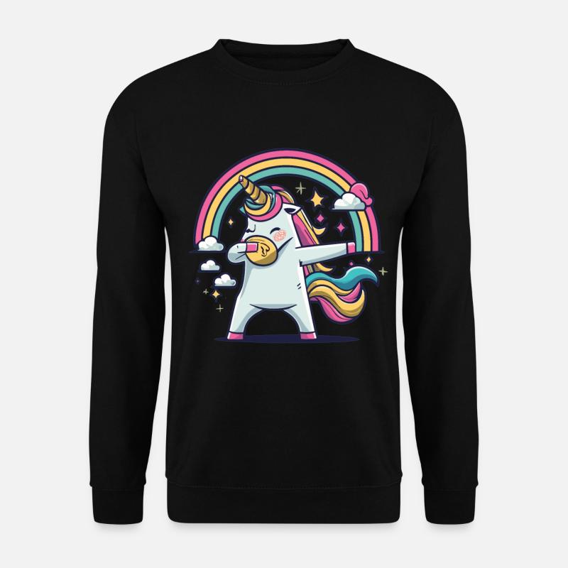 Dabbing Unicorn Einhorn Dab Dabbing Trend Tanz - Unisex Pullover - Schwarz
