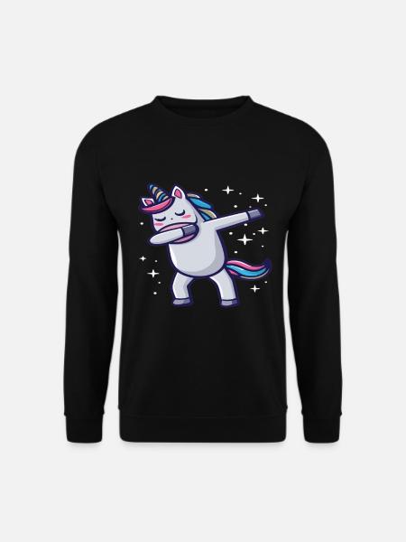 Dabbing Unicorn Einhorn Dab Dabbing Trend Tanz - Unisex Pullover - Schwarz