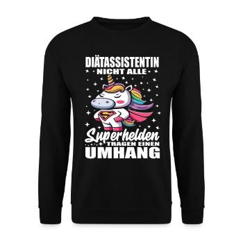 Diätassistentin Nicht Alle Superhelden Umhang - Unisex Pullover - Schwarz - Vorne - Alina (178cm) & Michal (187cm)