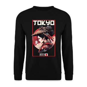 Asie 80s Samouraï Rétro Japonais Samouraï - Sweat-shirt Unisexe - noir - Devant - Alina (178cm) & Michal (187cm)