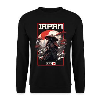 Asie 80s Samouraï Rétro Japonais Samouraï - Sweat-shirt Unisexe - noir - Devant - Alina (178cm) & Michal (187cm)