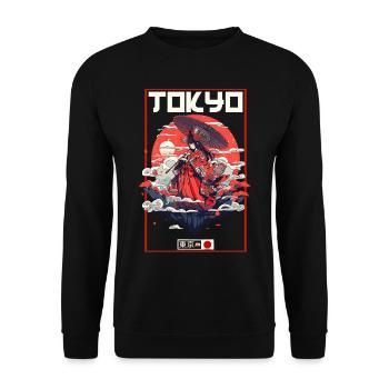 Asie 80s Samouraï Rétro Japonais Samouraï - Sweat-shirt Unisexe - noir - Devant - Alina (178cm) & Michal (187cm)