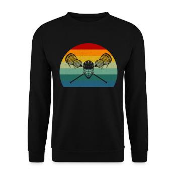 Lacrosse Sticks Lacrosse Helmet Lacrosse Player - Unisex Sweatshirt - black - Front - Alina (178cm) & Michal (187cm)