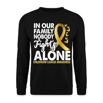 Personne ne lutte seul contre le cancer infantile - Sweat-shirt Unisexe - noir - Devant - Alina (178cm) & Michal (187cm)