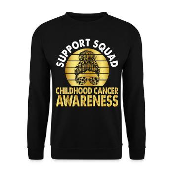Support Squad Childhood Cancer Awareness Month - Unisex Sweatshirt - black - Front - Alina (178cm) & Michal (187cm)