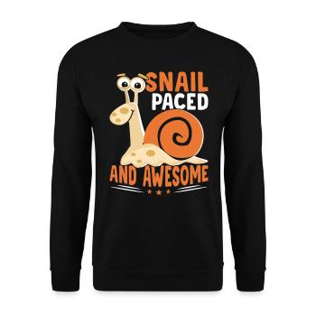 Snail lovers running at a snail's pace sluggish - Unisex Sweatshirt - black - Front - Alina (178cm) & Michal (187cm)