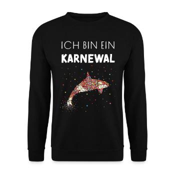 Kölner Karneval Fasching Konfetti Wal Narrenkappe - Unisex Pullover - Schwarz - Vorne - Alina (178cm) & Michal (187cm)