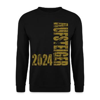 Aufsteiger 2024 Aufstiegstrikot 24 - Unisex Pullover - Schwarz - Vorne - Alina (178cm) & Michal (187cm)