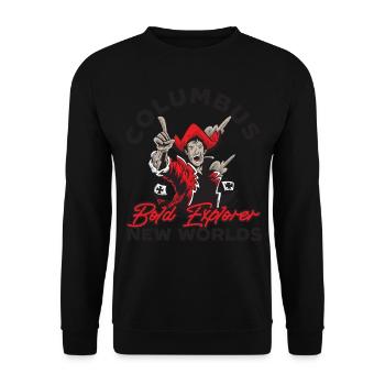 Columbus: Bold Explorers New Worlds Columbus Day - Unisex Sweatshirt - black - Front - Alina (178cm) & Michal (187cm)