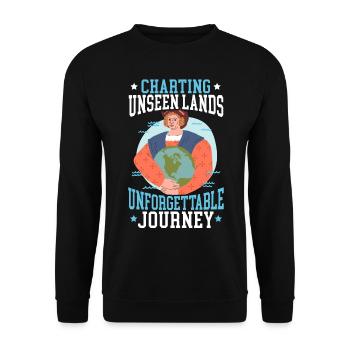 Mapping of unseen countries Unforgettable journey - Unisex Sweatshirt - black - Front - Alina (178cm) & Michal (187cm)