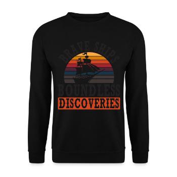 Brave Ships - Limitless Discoveries - Kolumb - Unisex Sweatshirt - black - Front - Alina (178cm) & Michal (187cm)