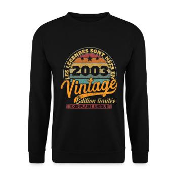Original 2003 Vintage Retro Anniversary - Unisex Sweatshirt - black - Front - Alina (178cm) & Michal (187cm)