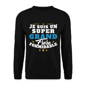 Je suis un Grand frère formidable cadeau - Sweat-shirt Unisexe - noir - Devant - Alina (178cm) & Michal (187cm)