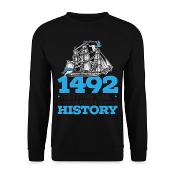 1492: Set sail and make history Kolumb - Unisex Sweatshirt - black - Front - Alina (178cm) & Michal (187cm)
