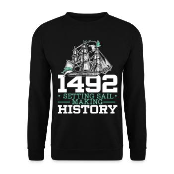 1492: Setting Sail - Making History - Kolumb - Unisex Sweatshirt - black - Front - Alina (178cm) & Michal (187cm)