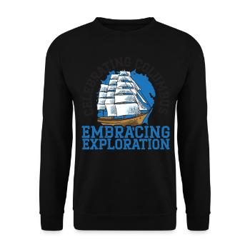 Columbus celebrates the joy of discovery - Unisex Sweatshirt - black - Front - Alina (178cm) & Michal (187cm)