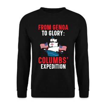 From Genoa to Glory: Columbus' Expedition - Unisex Sweatshirt - black - Front - Alina (178cm) & Michal (187cm)