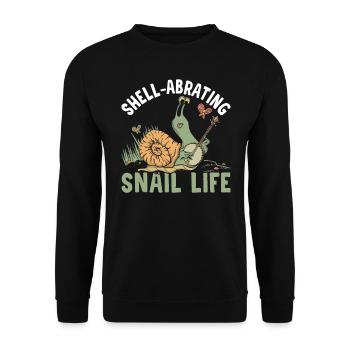 Snail lovers snail life sluggish running - Unisex Sweatshirt - black - Front - Alina (178cm) & Michal (187cm)