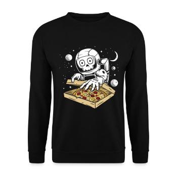 Astronaut pizza - Unisex Sweatshirt - black - Front - Alina (178cm) & Michal (187cm)