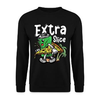 Extra slice - Unisex Sweatshirt - black - Front - Alina (178cm) & Michal (187cm)