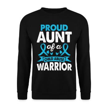 Aunt Of Child Abuse Warrior Month Of - Unisex Sweatshirt - black - Front - Alina (178cm) & Michal (187cm)