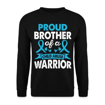 Brother Of Child Abuse Warrior Month Of - Unisex Sweatshirt - black - Front - Alina (178cm) & Michal (187cm)
