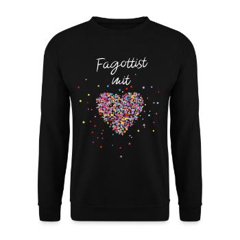Fagottist mit Herz Fagott Musik Holzblasinstrument - Unisex Pullover - Schwarz - Vorne - Alina (178cm) & Michal (187cm)