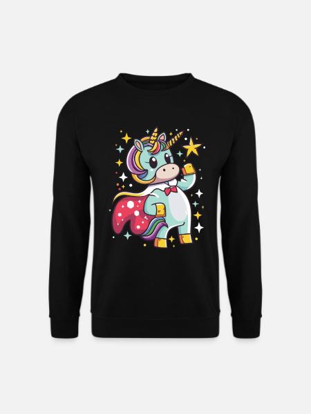 Einhorn Superheld Einhörner Einhorn Baby Unicorn - Unisex Pullover - Schwarz