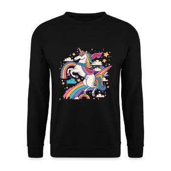Licorne Super-héros Licornes Licorne Bébé Licorne - Sweat-shirt Unisexe - noir - Devant - Alina (178cm) & Michal (187cm)