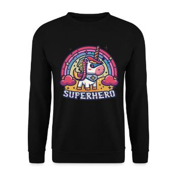 Licorne Super-héros Licornes Licorne Bébé Licorne - Sweat-shirt Unisexe - noir - Devant - Alina (178cm) & Michal (187cm)
