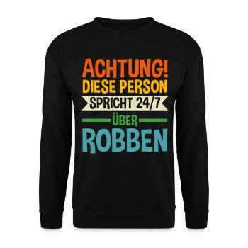 Seehund Seelöwe Robbe - Unisex Pullover - Schwarz - Vorne - Alina (178cm) & Michal (187cm)